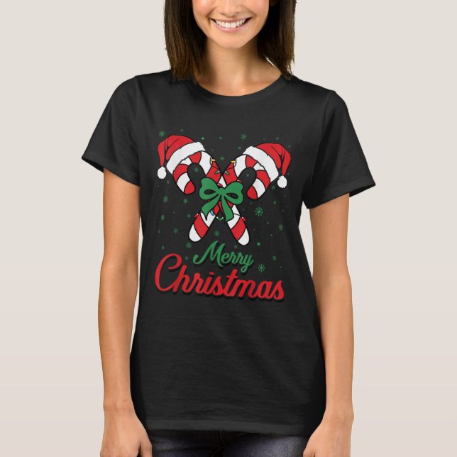 Merry Christmas Candy Cane Xmas Lights Toddlers Me T-Shirt (Front)