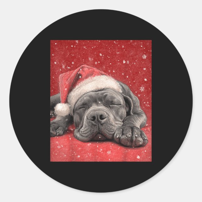 Merry Christmas Cane Corso  Classic Round Sticker (Front)
