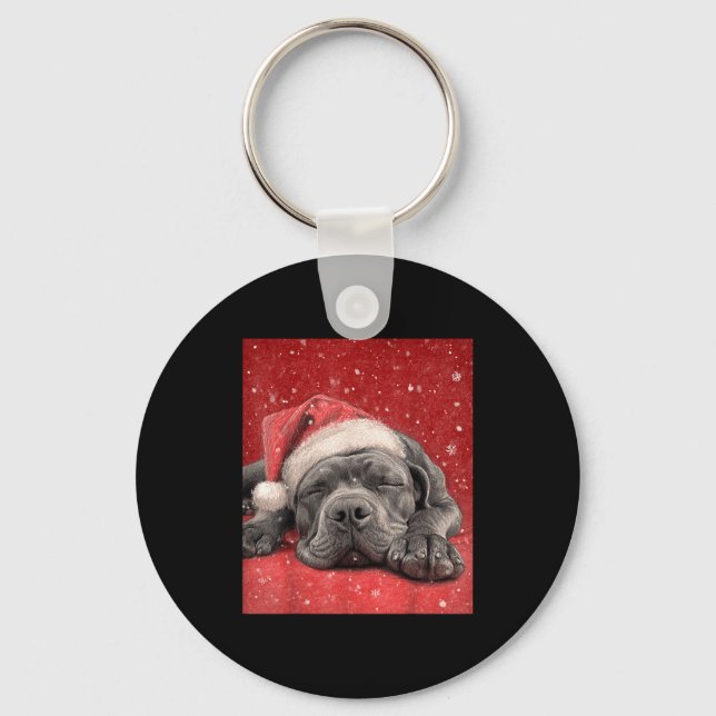 Merry Christmas Cane Corso  Key Ring (Front)