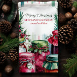 Merry Christmas Canned with Love Personalised Tea Towel<br><div class="desc">Add a touch of festive charm to your kitchen with this personalised Christmas kitchen towel. Featuring a delightful design of holiday-themed jars filled with homemade treats, this towel celebrates the joy of canning during the holiday season. Customise it with your name for a special personal touch, making it perfect for...</div>