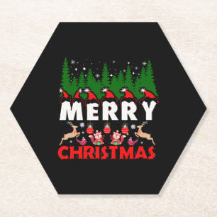 Merry Christmas Canvas Christian Christmas Jesus Paper Coaster