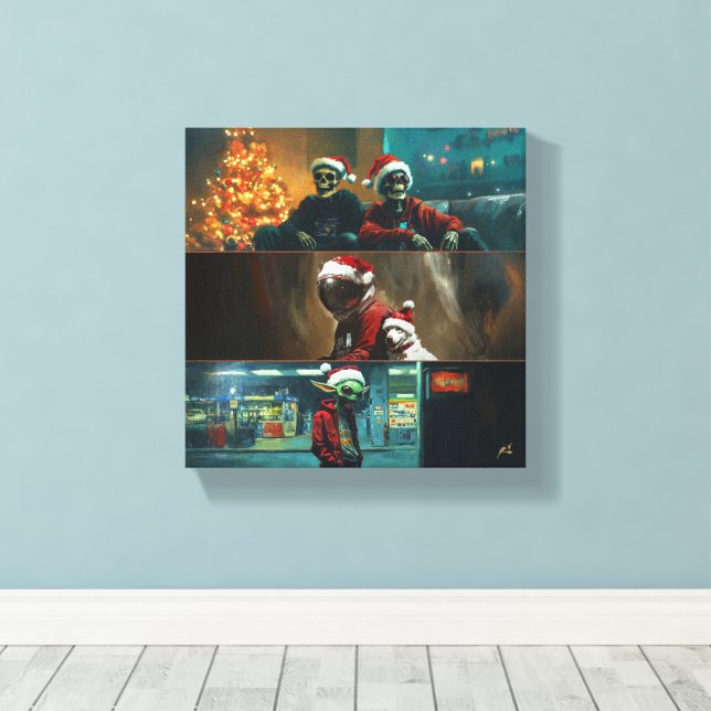 Merry Christmas Canvas Print (Insitu(Wood Floor))