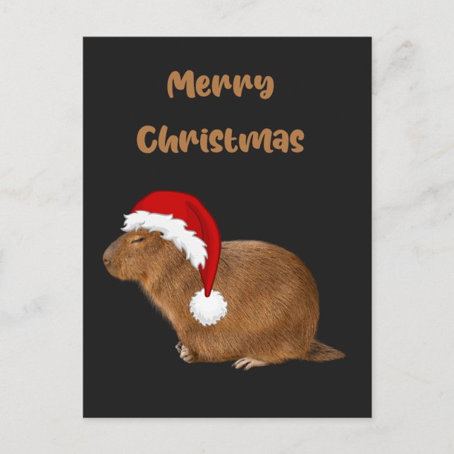 Merry Christmas Capybara Holiday Postcard (Front)