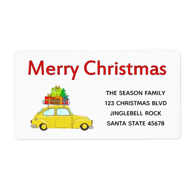 Merry Christmas car address label (Front)