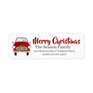 Merry Christmas Car and Christmas wreath
