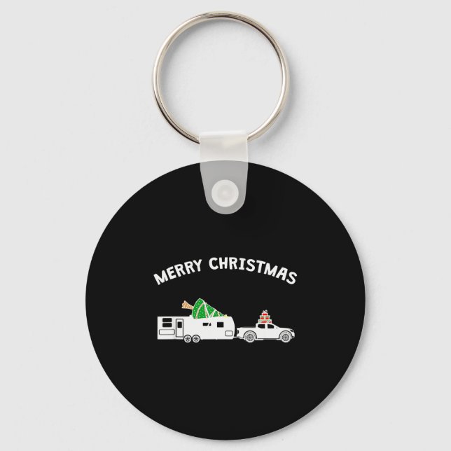 Merry Christmas - Caravan Camper Rv Trailer Christ Key Ring (Front)