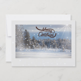 Merry Christmas Card Breathtaking Winter Scene
