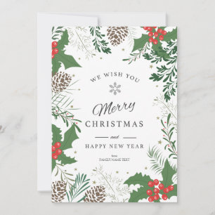 Merry Christmas Card Christmas foliage frame