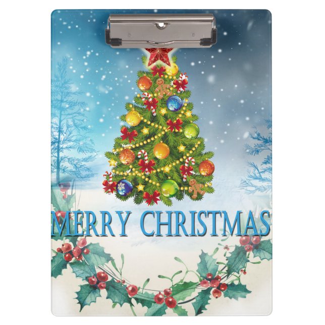 Merry Christmas card Clipboard (Front)