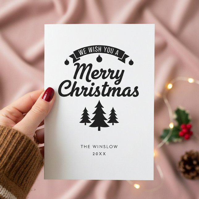 Merry Christmas Card – Custom Name & Year, Modern (Creator Uploaded)