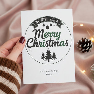 Merry Christmas Card – Custom Name & Year, Modern