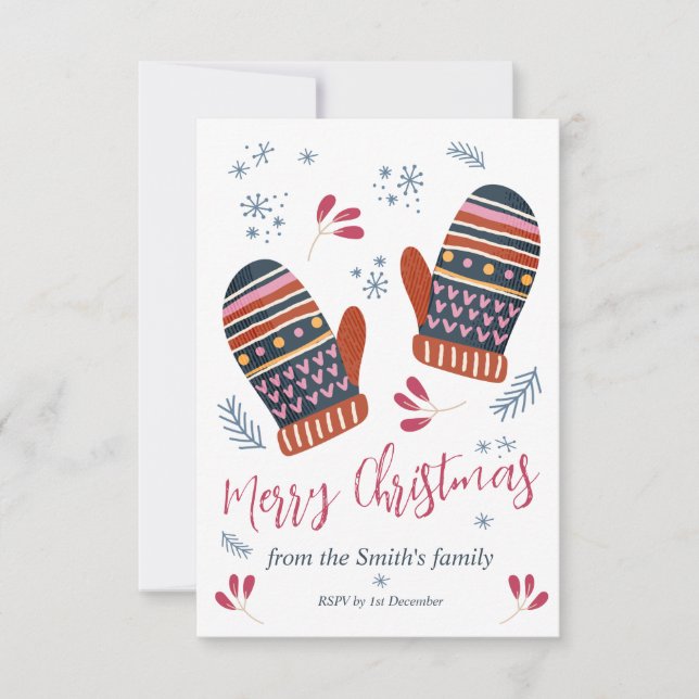 Merry Christmas card cute and cosy personalised (Front)