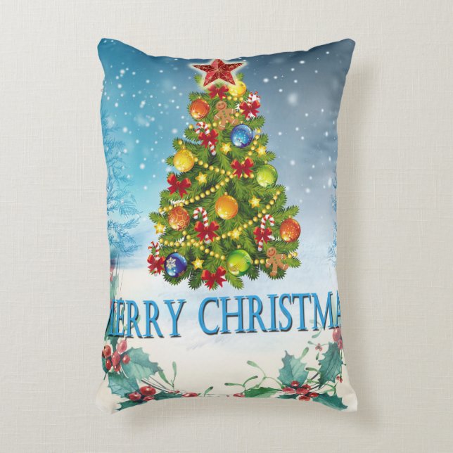 Merry Christmas card Decorative Cushion (Front(Vertical))