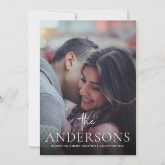 Merry Christmas Card Family Couple Minimal Photo