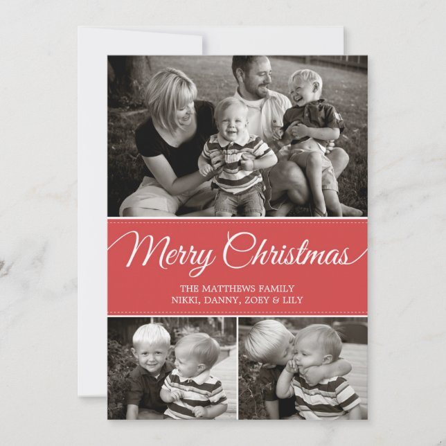 Merry Christmas Card | Flat | Red (Front)
