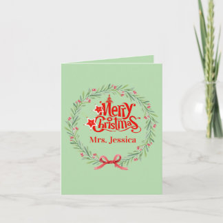 Merry Christmas Card for Teacher 