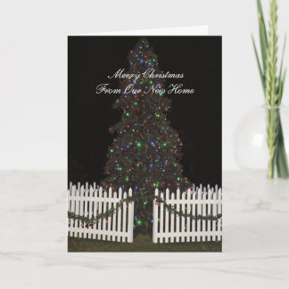 Merry Christmas Card from New Home with Tree