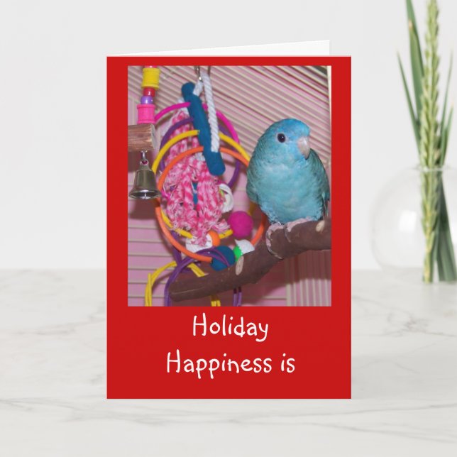 Merry Christmas card, Happy holidays Linnie Parake Holiday Card (Front)