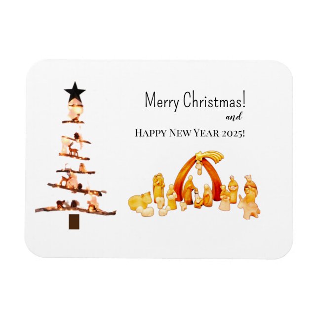 Merry Christmas! Card Magnet (Horizontal)