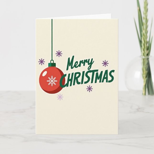 Merry Christmas Card Ornament (Front)