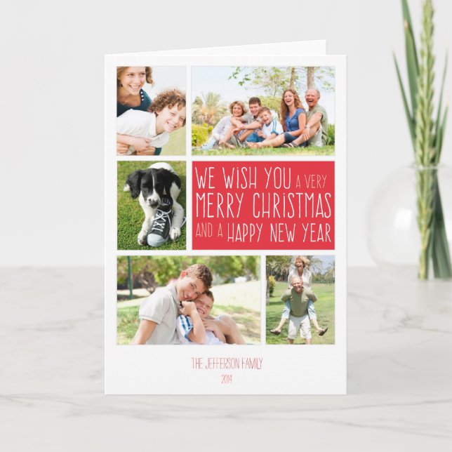 Merry Christmas card - photo collage template (Front)