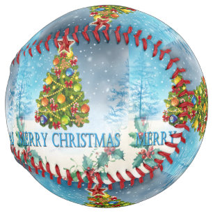 Merry Christmas card Softball