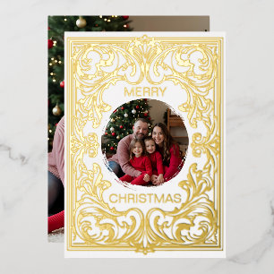 Merry Christmas Card Template Art Nouveau Editable