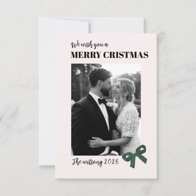 Merry Christmas Card Template, Family Photo (Front)