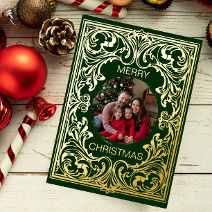 Merry Christmas Card Template Ornate Editable