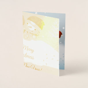 Merry Christmas Card Throw Pillow