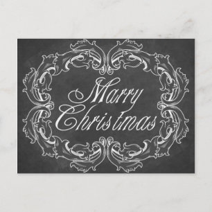 Merry Christmas card vintage chalkboard