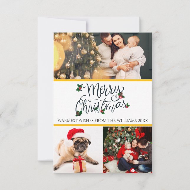 merry christmas card with 3 photos  (Front)