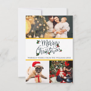merry christmas card with 3 photos 