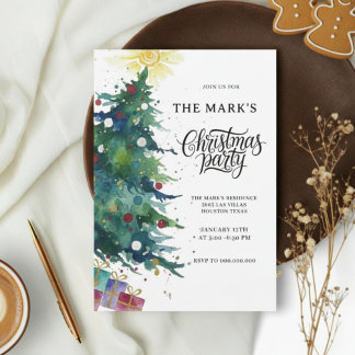 Merry Christmas Card with Beautiful Christmas Tree