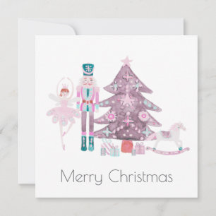 Merry Christmas Card with Nutcracker characters