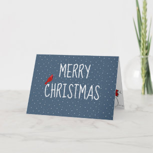 Merry Christmas Cardinal On Stars Card