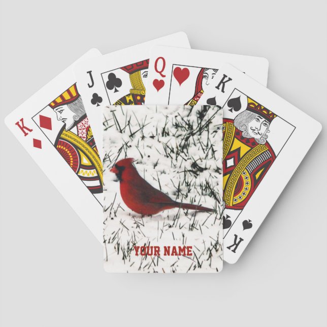 Merry Christmas Cardinal  Playing Cards (Back)