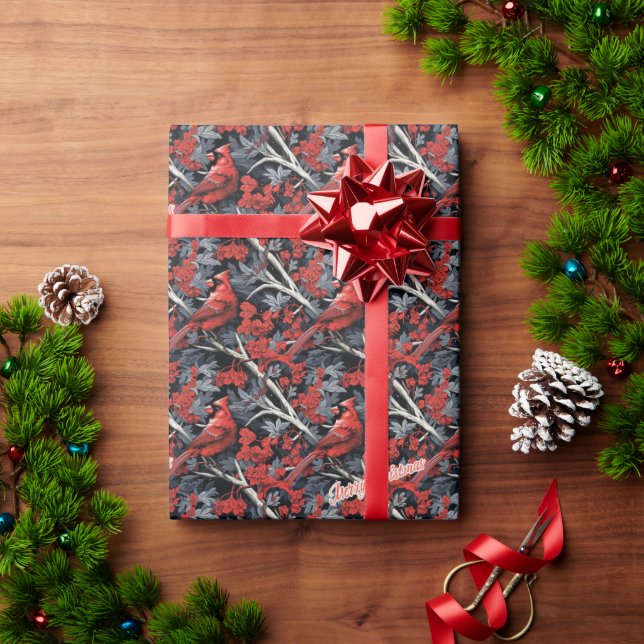 Merry Christmas Cardinal Wrapping Paper (Holiday Gift)
