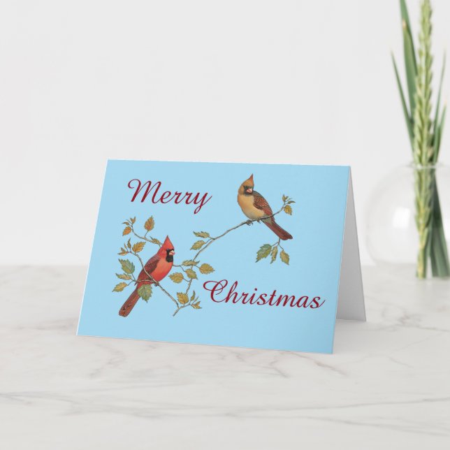 Merry Christmas Cardinals Holiday Card (Front)