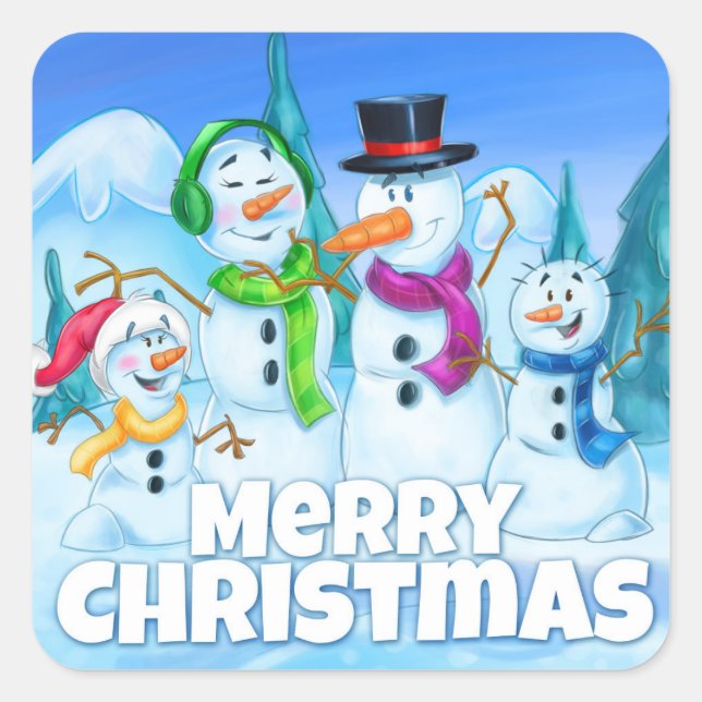 Merry Christmas Cartoon sticker (Front)