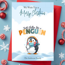 Merry Christmas Cartoonish Chillin Like a Penguin