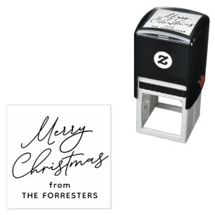 Merry Christmas casual script personalised gift Self-inking Stamp