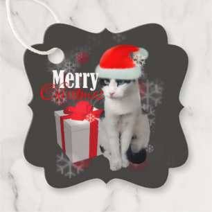 Merry Christmas Cat and Pack Favour Tags