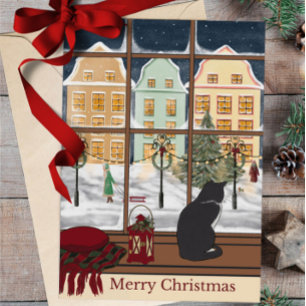 Merry Christmas Cat Greeting Card