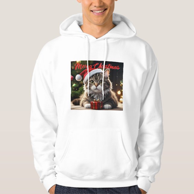 Merry Christmas Cat Hoodie (Front)