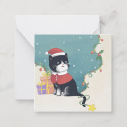 Merry Christmas: Cat Illustration Art Card