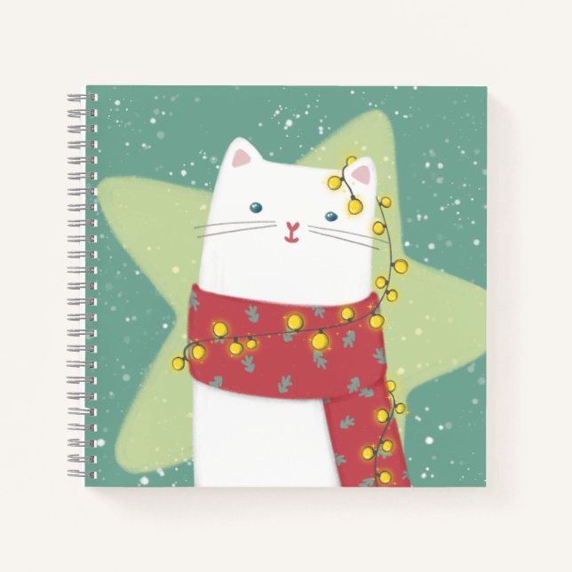Merry Christmas: Cat Illustration Notebook (Front)