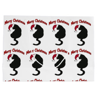 Merry Christmas Cat Large Gift Bag