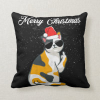 Merry Christmas Cat Middle Finger Rude Xmas Ugly C