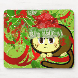 Merry Christmas Cat Mouse Mat